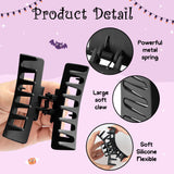 PANTIDE 4Pcs Halloween Pumpkin Silicone Hair Claw Clips for Women Girls