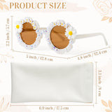 PANTIDE Flower Girl Sunglasses - Daisy Floral Pearls Round Shaped Sunglasses, Wedding Engagement Party Favors Outdoor Beach Glasses Accessories, Jewelry Gift for Girls Little Bridesmaid (White)