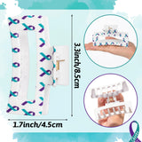 PANTIDE 4Pcs Suicide Prevention Awareness Hair Claw Clips for Women Girls - Purple Teal Ribbon Inspirational Rectangle Nonslip Hair Clip, Thin Thick Short Long Curly Accessories, Charity Campaign Gift