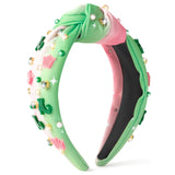 PANTIDE Witch Musical Jeweled Knotted Headband - Witch Musical Fan Gift Glitter Pink Crown Green Boots Rhinestone Crystal Embellished Headband Fashion Accessories Birthday for Women Girl (Crown Boots)