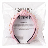 PANTIDE Christmas Jeweled Knotted Headband for Women Girls (Pink)