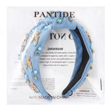PANTIDE Blue Ballerina Jeweled Knotted Headband for Dancer Women Girls