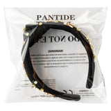 PANTIDE Black Bow Jeweled Knotted Headband - Rhinestone Crystal Pearl Embellished Headband Wide Top Knot Non Slip Hairband Accessories Bachelorette Wedding Birthday Gift for Women Girl (Black)