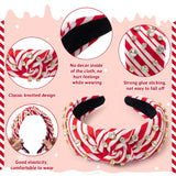 PANTIDE Christmas Stripe Candy Cane Jeweled Knotted Headband for Women Girl