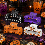PANTIDE 4Pcs Halloween Pumpkin Silicone Hair Claw Clips for Women Girls