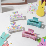 PANTIDE 4Pcs Easter Hair Claw Clips for Women Girls - Cute Bunny Rabbit Egg Rectangle Nonslip Banana Hair Clips, Thin Thick Short Long Curly Accessories, Easter Spring Party Birthday Gift