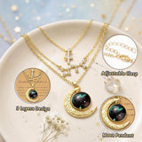 PANTIDE 3Pcs Sagittarius Zodiac Crescent Moon Layer Necklace for Women Girl
