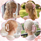 PANTIDE 4Pcs Coquette Pink Bow Silicone Hair Claw Clips for Women Girls