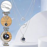PANTIDE 3Pcs Libra Zodiac Crescent Moon Layer Necklaces for Women Girls