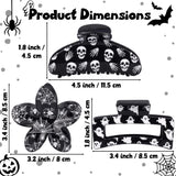 PANTIDE 3Pcs Halloween Spooky Spider Web Hair Claw Clips for Women Girls