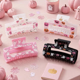 PANTIDE 4Pcs Pink Halloween Cute Ghost Hair Claw Clips for Women Girls
