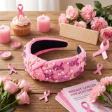 PANTIDE Breast Cancer Awareness Jeweled Knotted Headband for Women Girls