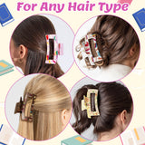 PANTIDE 4Pcs Book Hair Claw Clips for Women Girls - Back to School Bookish Reading Club Rectangle Nonslip Banana Hair Clips, Thin Thick Short Long Curly Hair Accessories, Teacher Book Lovers Gift