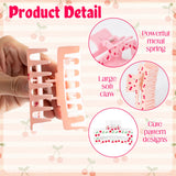 PANTIDE 4Pcs Cherry Hair Claw Clips for Women Girls - Bow Fruit Cute Rectangle Nonslip Banana Hair Clips for Women Girls, Thin Thick Short Long Curly Accessories, Valentine's Day Birthday Party Gift