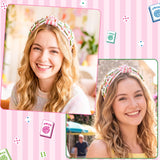 PANTIDE Mahjong Jeweled Knotted Headband for Women Girls Mahjong Lovers