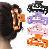 PANTIDE 4Pcs Halloween Cute Ghost Hair Claw Clips for Women Girls