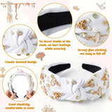 PANTIDE White Ballerina Jeweled Knotted Headband for Dancer Women Girls