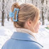 PANTIDE 4Pcs Winter Snowflake Snowman Hair Claw Clips for Women Girls