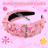 PANTIDE Candy Lollipop Jeweled Knotted Headband for Halloween Women Girls