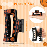 PANTIDE 4Pcs Basketball Hair Claw Clips for Women Girls - Sport Game Day Rectangle Nonslip Banana Hair Clips, Thin Thick Short Long Curly Hair Accessories, School Daily Basketball Party Birthday Gift