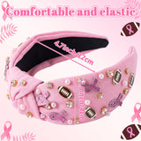 PANTIDE Breast Cancer Awareness Football Knotted Headband for Women Girls