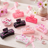 PANTIDE 8Pcs Breast Cancer Awareness Hair Claw Clips for Women Girls
