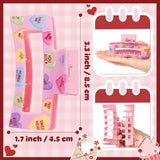 PANTIDE 4Pcs Valentine's Day Hair Claw Clips for Women Girls - Conversation Heart Candy Rectangle Nonslip Banana Acrylic Hair Clips, Thin Thick Short Long Curly Accessories, Valentines Birthday Gift