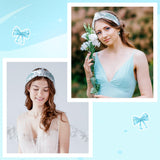 PANTIDE Something Blue Bride Jeweled Knotted Headband - Bride to Be Bridal Shower Gift Bow Pearl Embellished Headband Bachelorette Party Wedding Accessories Bridesmaid Gift (White)