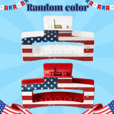 PANTIDE 8Pcs American Flag Hair Claw Clips for Women Girls - Independence Day 4th of July Rectangle Nonslip Clips Red White Blue Star Patriotic Celebrations USA Hair Accessories Party Events Gifts