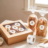 PANTIDE Freshly Baked Sourdough Labels Stickers - 500 Count Baked with Love Bakery Bread Adhesive Round Decal Roll, for Homemade Bread Bakery Small Business Sealing Food Packaging (2 x 2 Inch, White)