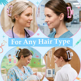 PANTIDE 4Pcs Labor and Delivery Nurse Hair Claw Clips for Women Girls - Obgyn NICU Nurse Uterus Rectangle Nonslip Acrylic Hair Clip, Thin Thick Short Long Curly Accessories, Midwife Obstetrics Gifts