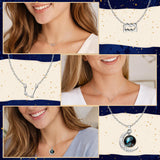 PANTIDE 3Pcs Aquarius Zodiac Crescent Moon Layer Necklaces for Women Girls