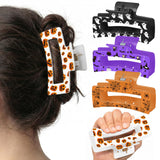 PANTIDE 4Pcs Halloween Pumpkin Silicone Hair Claw Clips for Women Girls