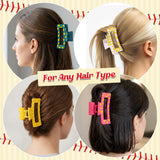 PANTIDE 8Pcs Softball Hair Claw Clips for Women Girls - Sport Game Day Rectangle Nonslip Banana Hair Clips, Thin Thick Short Long Curly Hair Accessories, School Daily Softball Party Birthday Gift