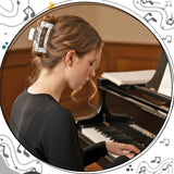 PANTIDE 4Pcs Musical Notes Hair Claw Clips for Women Girls - Back to School Piano Rectangle Nonslip Banana Hair Clips, Thin Thick Short Long Curly Hair Accessories, Music lover Teacher Birthday Gift