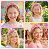 PANTIDE Rainbow Unicorn Jeweled Knotted Headband for Women Girls (Pink)