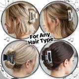 PANTIDE 4Pcs Musical Notes Hair Claw Clips for Women Girls - Back to School Piano Rectangle Nonslip Banana Hair Clips, Thin Thick Short Long Curly Hair Accessories, Music lover Teacher Birthday Gift
