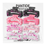 PANTIDE 8Pcs Breast Cancer Awareness Hair Claw Clips for Women Girls