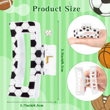 PANTIDE 4Pcs Sports Ball Hair Claw Clips for Women Girls - Football Basketball Soccer Baseball Rectangle Nonslip Hair Clips, Thin Thick Short Long Curly Hair Accessories, School Party Birthday Gift