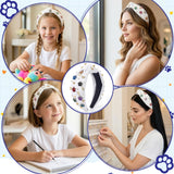 PANTIDE Paw Print Jeweled Knotted Headband for Women Girls