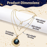 PANTIDE 3Pcs Pisces Zodiac Crescent Moon Layer Necklaces for Women Girls