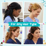 PANTIDE 4Pcs Nurse Silicone Hair Claw Clips for Women Girls - Medical Heart Flexible Large Bendable Rectangle Nonslip Banana Hair Clip, Thin Thick Short Long Curly Accessories, Nursing Student Gifts
