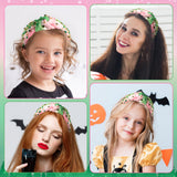 PANTIDE Witch Musical Jeweled Knotted Headband - Witch Musical Fans Gift Pearl Crystal Embellished Headband Wide Top Knot Fashion Pink Hairband Accessories Birthday for Women Girls (Green Rhinestone)