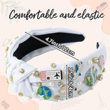PANTIDE Traveller Jeweled Knotted Headband for Women Girls (White)