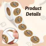 PANTIDE Cottage Food Law Labels Stickers - 500 Count Baked with Love Adhesive Round Decal Roll, Made in A Home Kitchen Inspection Statement for Bakery Baked Food Packaging (2 x 2 Inch, Kraft Brown)