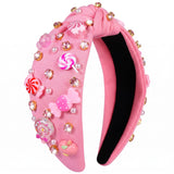 PANTIDE Candy Lollipop Jeweled Knotted Headband for Halloween Women Girls