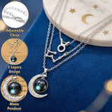 PANTIDE 3Pcs Taurus Zodiac Crescent Moon Layer Necklaces for Women Girls
