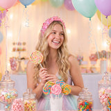 PANTIDE Candy Lollipop Jeweled Knotted Headband for Halloween Women Girls