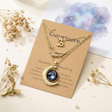 PANTIDE 3Pcs Capricorn Zodiac Crescent Moon Layer Necklaces for Women Girls