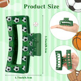 PANTIDE 8Pcs Sports Ball Hair Claw Clips for Women Girls - Football Basketball Soccer Baseball Rectangle Nonslip Hair Clips, Thin Thick Short Long Curly Hair Accessories, School Party Birthday Gift